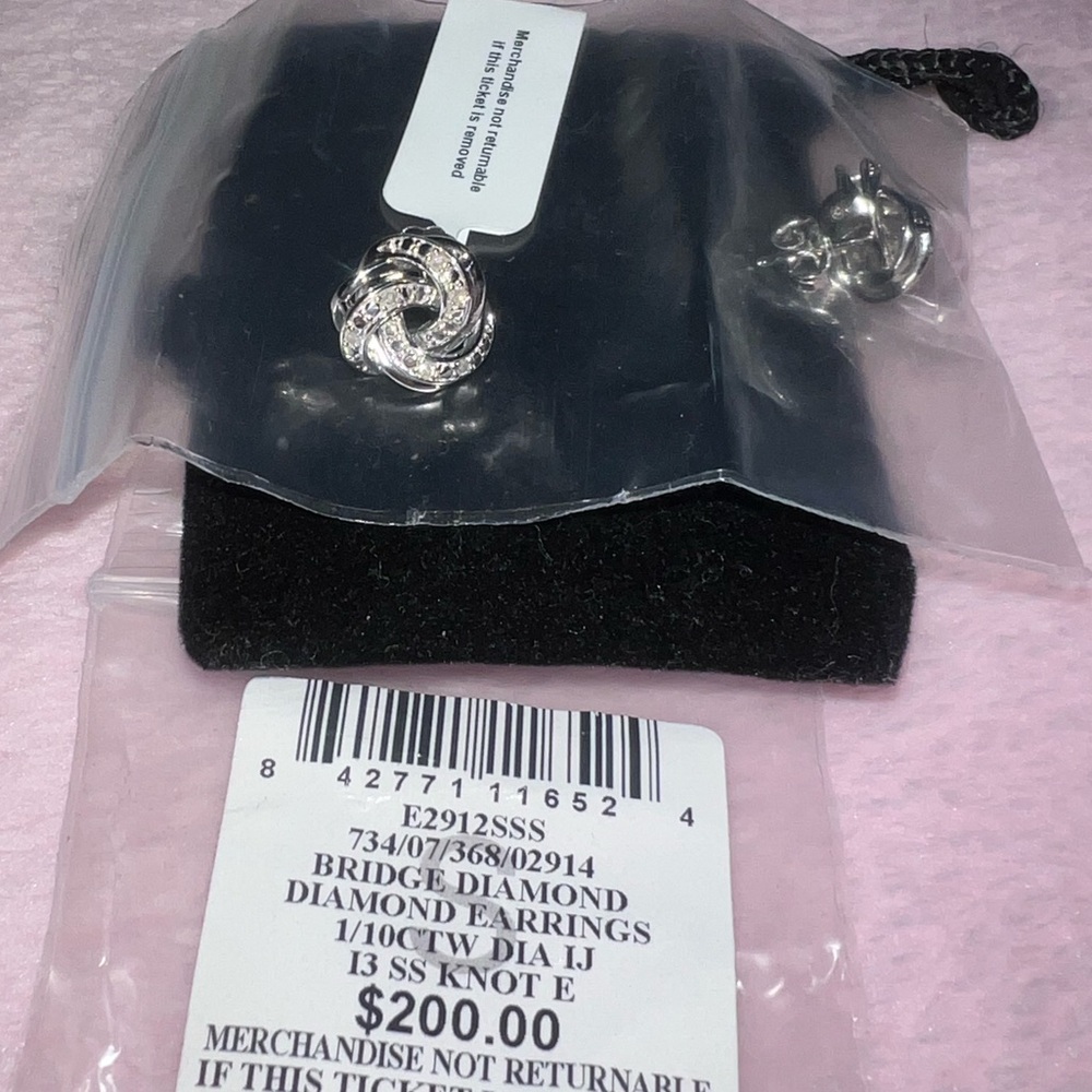 Diamond Love Knot Stud Earrings